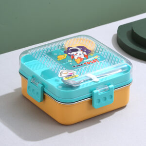 7118A-Cartoon square stainless steel lunch box 1120ml+70ml