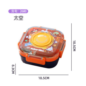 2680-Food not mix lunch box (SUS304- 3compartments 700ml + bowl 150ml + stainless steel spoon)