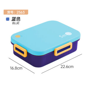 2563-800ml independent sealed stainless steel lunch box (fashionable two compartments+stainless steel spoons and chopsticks)