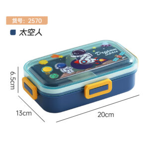 2570-700mI Cute and Fun Divided Sealed Meal Box (with PP Fork Spoon)