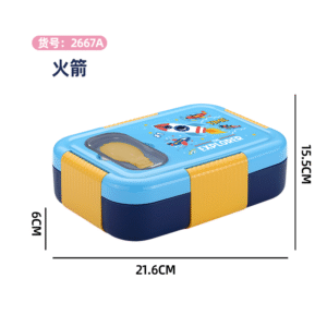 2667A-PU All-insulated,food not mix lunch box (SUS304-2 compartments, 800ml + PP folding spoon)