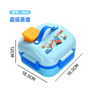 2688-FOOD NOT MIX HOUSE STAINLESS STEEL lunch box(SUS304+3 GRID 700ml+bowl 70ml+SUS SPOON)