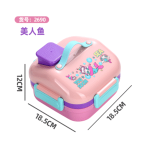2690-FOOD NOT MIX HOUSE lunch box    (3 GRID 1100ml+bowl 70ml+PP SPOON)