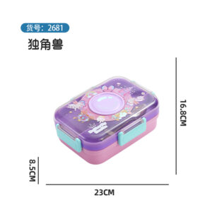 2681-Food not mix lunch box (SUS304- 3 compartments 750ml + bowl 150ml + stainless steel spoon)