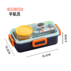 2638-Colorful cartoon stainless steel lunch box (single compartment 500ml+external sauce cup 80ml)