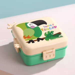 7145-Big mouthed bird square plastic lunch box 1590ml+70ml