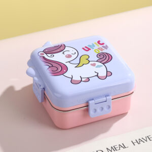 7150-Unicorn Square Stainless Steel Meal Box 1120ml+70ml