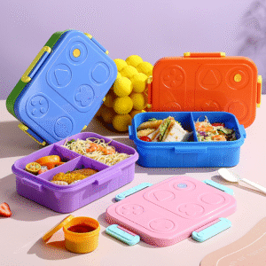 2653-Game console non flavored meal box (2 compartments 1200ml+sauce cup 80ml+PP spoon)