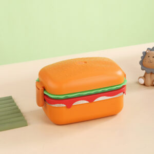 7101-Square Burger Double Stainless Steel Lunch Box (1360ml)