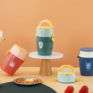 2514A-Cute cartoon double-layer lunch box (conical shape) 850ml
