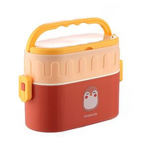 2516A-Cute cartoon double-layer lunch box (oval) 950ml