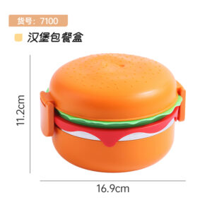 7100-Circular Burger Stainless Steel Meal Box 1280ml (with Stainless Steel Spoon)